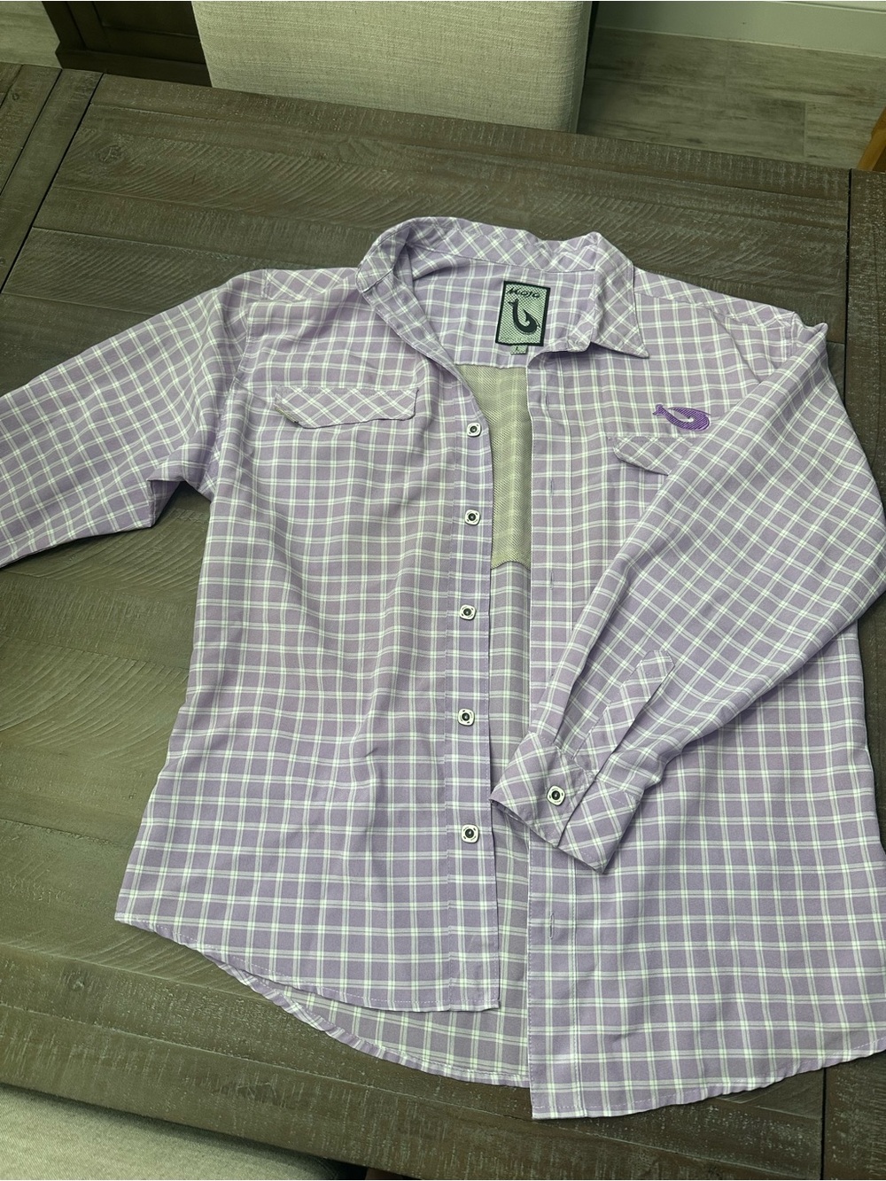 MOJO Mr Big - Men’s Lavender Plaid Button-Down Long Sleeve Shirt - sportswear